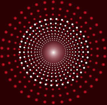 abstract red and white rounds flow