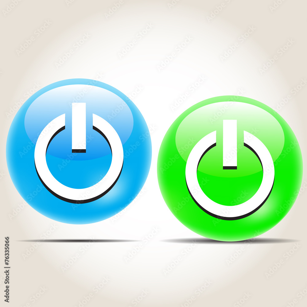 Aufkleber bubbles icon vector power on a gray background