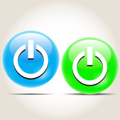 Bubbles icon vector Power on a gray background