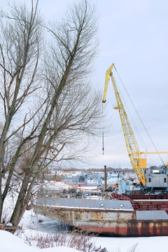 image of port cranes