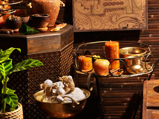 Ayurvedic spa massage still life