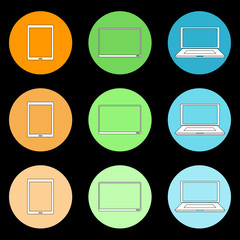 Icons of home appliances. Vector.