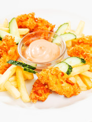 chicken nuggets with french fries