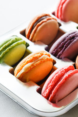 traditional french colorful macarons