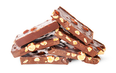 Closeup Of Pieces Of Dark Chocolate