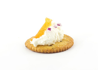 Crackers with Cream Cheese and Smoked Salmon