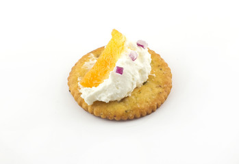 Crackers with Cream Cheese and Smoked Salmon