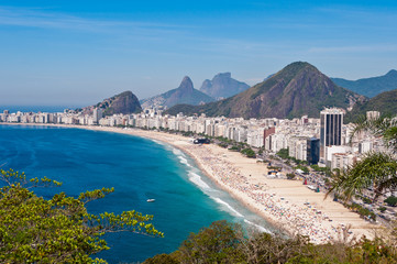 Uitzicht op het strand van Copacabana in Rio de Janeiro