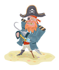 Angry Pirate Vector Illustration