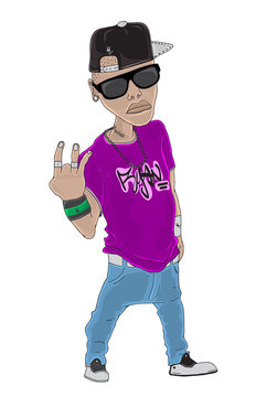 Rapper Character Vector Illustration