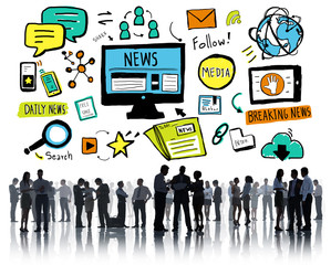 News Breaking News Daily News Follow Media Searching Concept