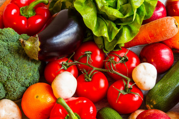 Vegetables and fruits background