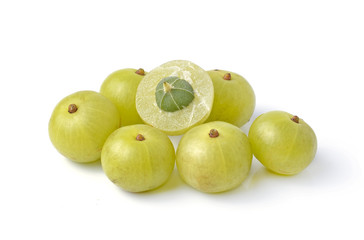 gooseberries on white background