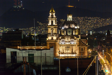 Obraz premium Plaza de Santa Domingo Chruches Zocalo Mexico City