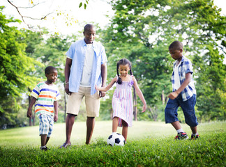 African Family Happiness Holiday Vacation Activity Concept