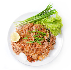 Thai food Pad thai , Stir fry noodles with shrimp