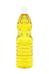 Bottle of vegetable oil for cooking isolated on with background