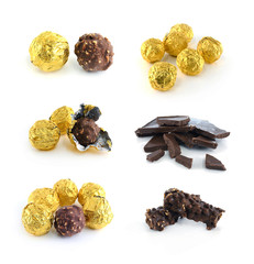chocolate candy on white background
