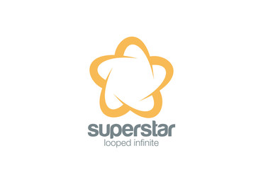 Logo Abstract Star Five point infinity loop vector design