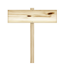 Wooden sign isolated on white background.