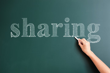 sharing written on blackboard