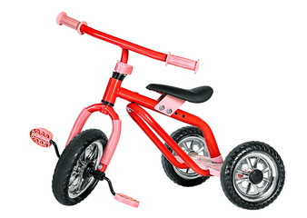 Fototapeta na wymiar Kids red tricycle