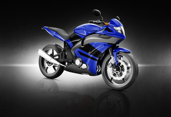 Obraz na płótnie Canvas Motorcycle Motorbike Bike Riding Rider Contemporary Blue Concept