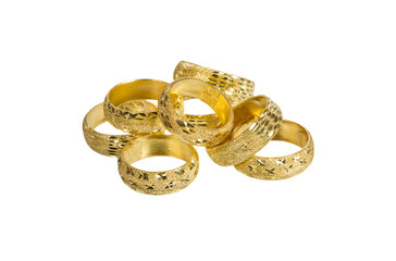 golden rings isolated on white