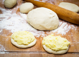 Cheesecake before baking.