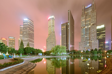High-rises in Shanghai's new Pudong banking and business distric