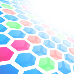 Perspective hexagon abstract tile background