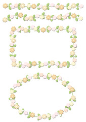 飾り枠＆飾り罫　花柄フェルト