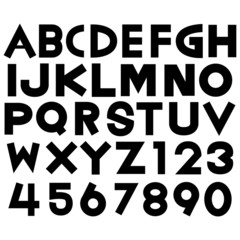 Alphabet fonts and numbers