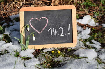 Erinnerung an Valentinstag - Tafel