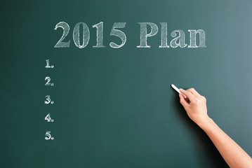 2015 plan written on blackboard