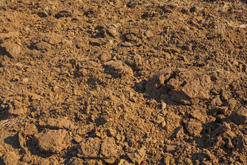 texture of fresh plouged ground in spring