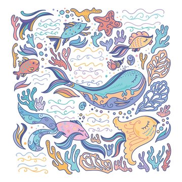 Colorful sea illustration