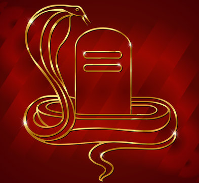 Illustration of divine Shivling of lord shiva with red glow