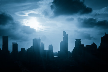 Obraz premium modern city at sunrise,Shanghai skyline