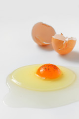 Broken egg isolated