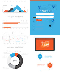 vector elements of infographics and user interface