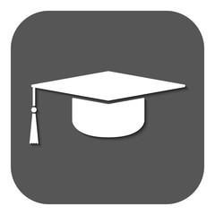 The graduation cap icon. Education symbol.