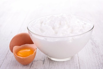 beaten egg whites