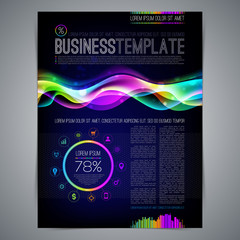 Template page design with colorful abstract shape