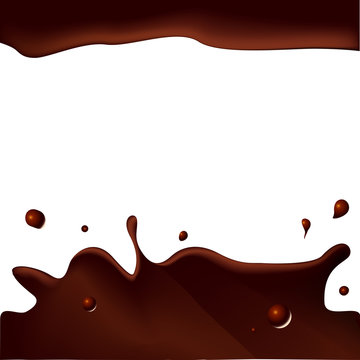 splash of chocolate or coffee isolated on white background