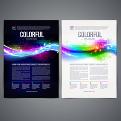 Business template page design with colorful abstract shape