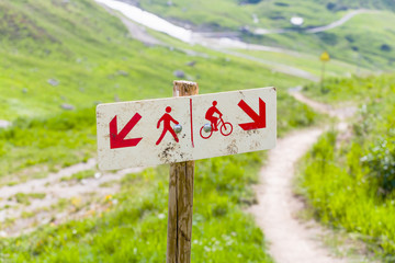 Sign for pedestrians and cyclists.
