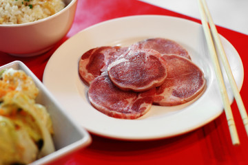 close up meat and vegetable in japanese food