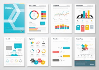 Infographic flyer and brochure designs and web templates vectors