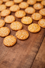 Cheese Biscuits on wooden background
